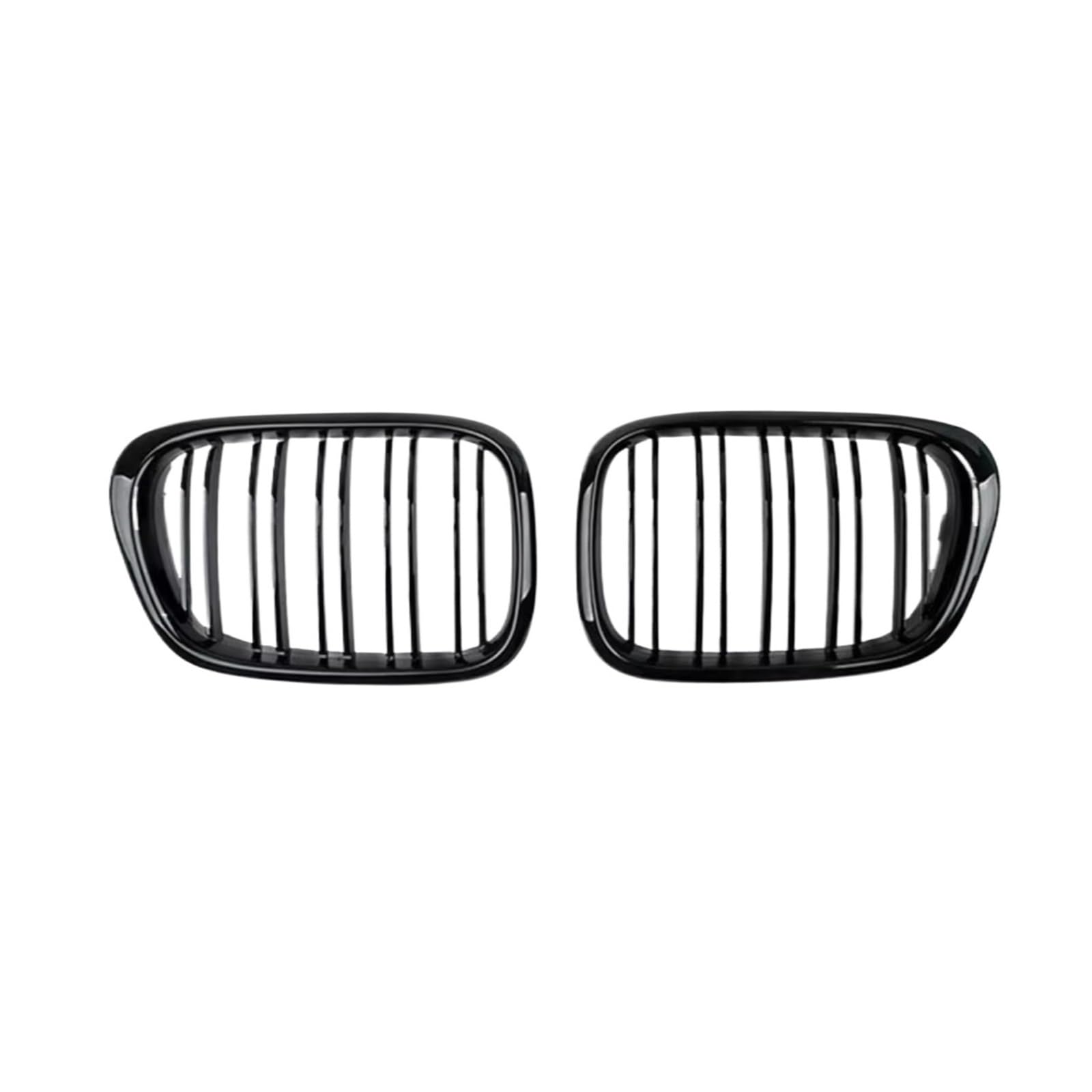 WUYDKEL Kühlergrill Kompatibel Mit Für E39 525 528 1999 2000 2001 2002 2003 2004 5er-Serie Auto-Frontstoßstange Nierengitter Dual Slat Line Grill Ersatzteil(Glossy Black) von WUYDKEL