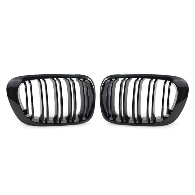 WUYDKEL Kühlergrill Kompatibel Mit Für E46 1999–2003, 3er-Serie, Für M3 2001–2006, Auto-Frontniere, Stoßstangengrill, Kühlergrill-Kits, OEM: 51138208683, 51138208684(Gloss Black 2) von WUYDKEL