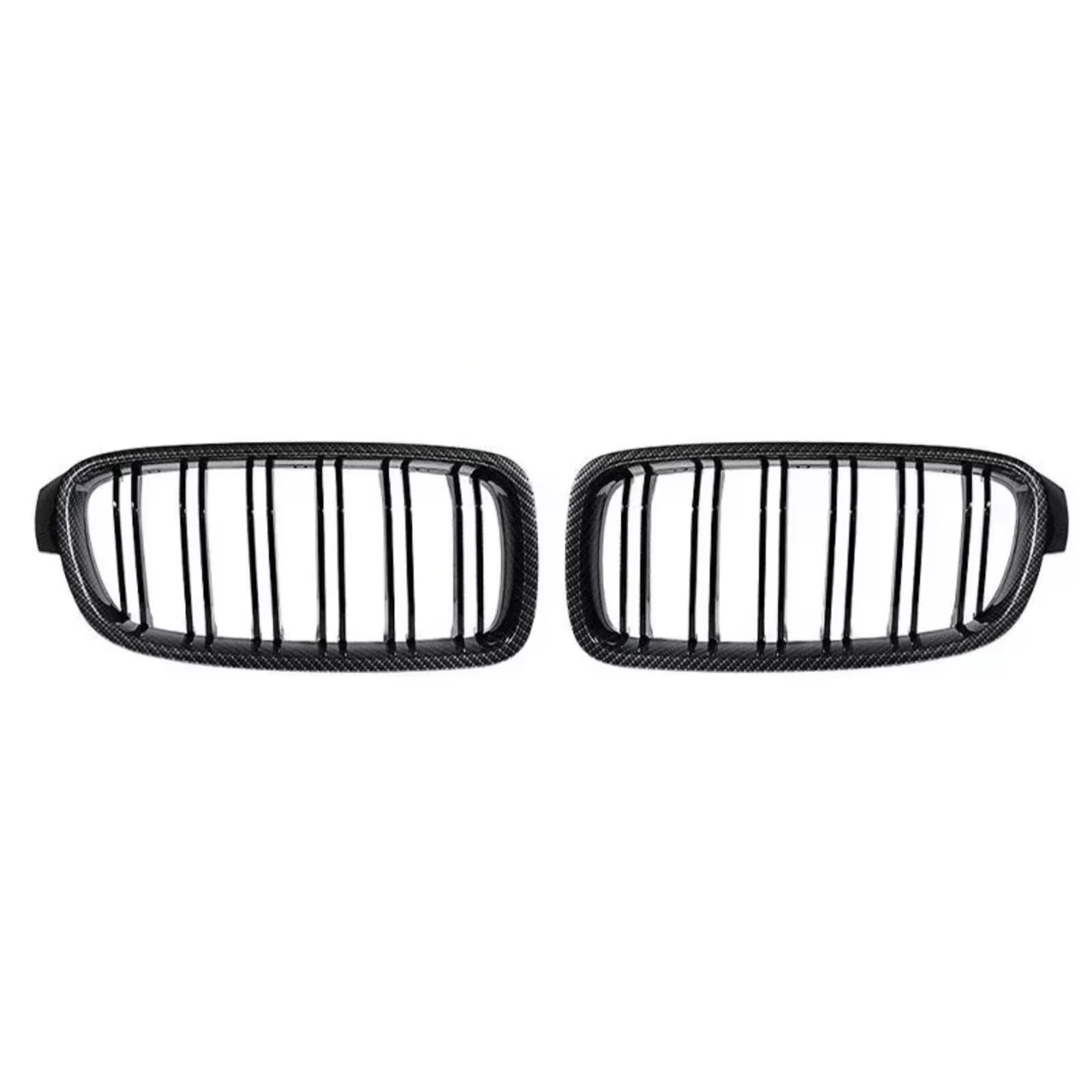 WUYDKEL Kühlergrill Kompatibel Mit Für F30 F31 320i 325i 328 3er 2012 2013 2014 2015 2016 2017 2018 2019 Auto-Frontnieren-Stoßstangengrill Dual Line Grill(Carbon) von WUYDKEL