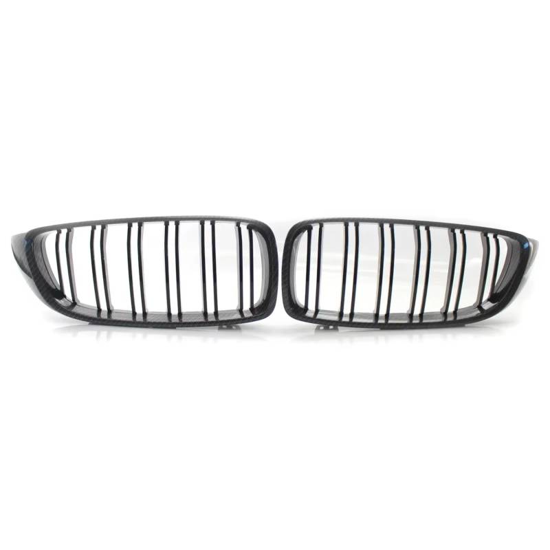 WUYDKEL Kühlergrill Kompatibel Mit Für F32 F33 F36 F80 F82 4 Series 2013 2014 2015 2016 2017 2018 Auto-Frontnieren-Stoßstangengrill Dual-Lamellen-Grill 51137294813(Carbon Fiber) von WUYDKEL