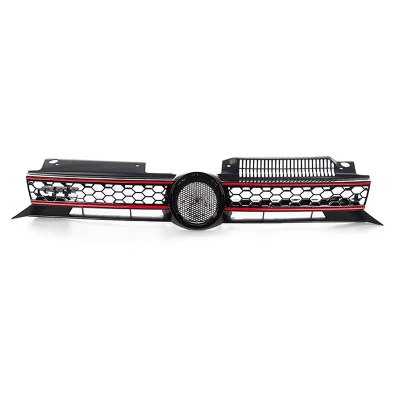 WUYDKEL Kühlergrill Kompatibel Mit VW Für Golf 6 MK6 2009 2010 2011 2012 2013, Auto-Frontstoßstange, Mittlerer Kühlergrill, Renngrill, Waben-Stil, Netzgrill(Red) von WUYDKEL