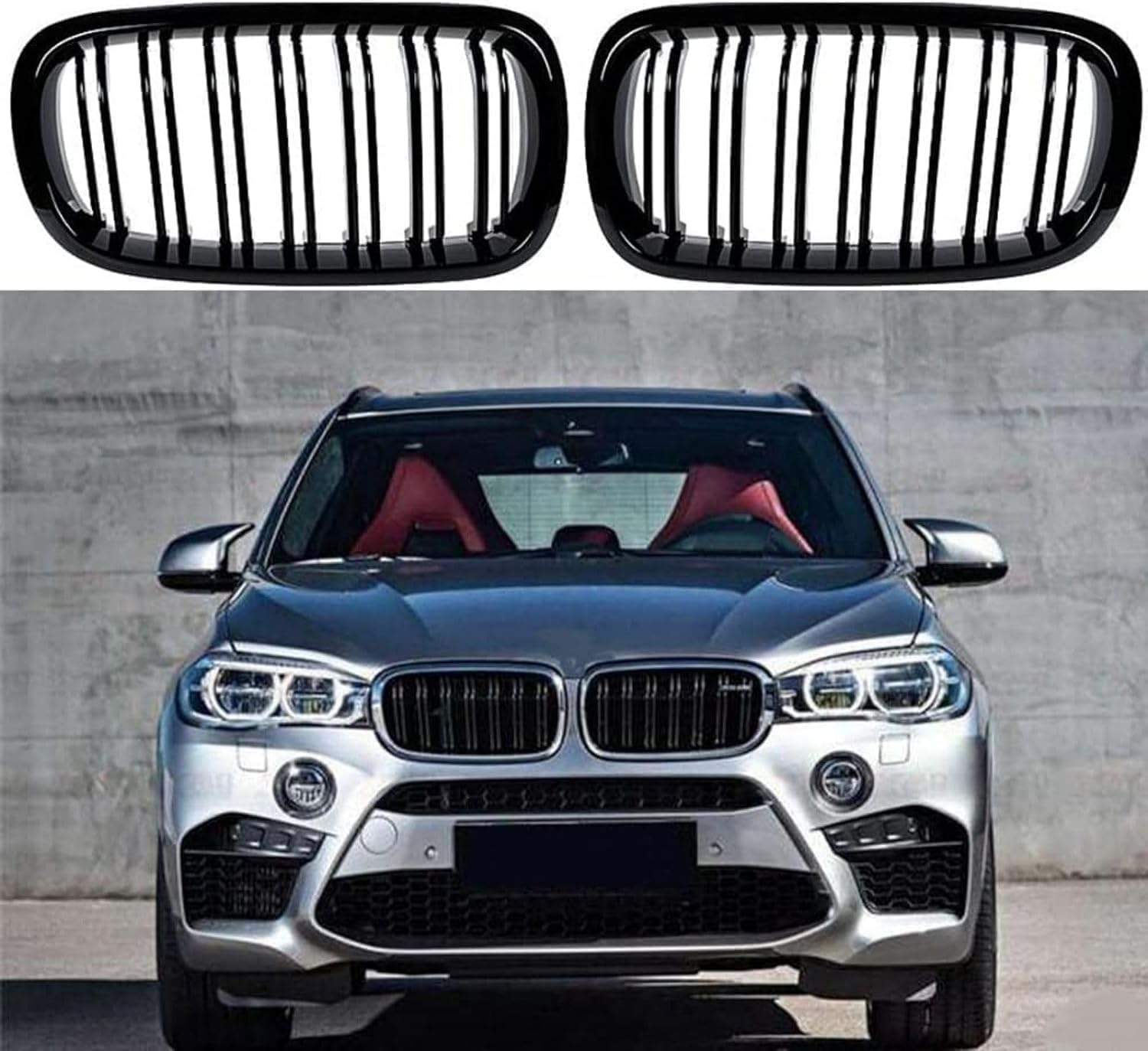 Front Stoßstange Kühlergrill für BMW X5 F15 2014-2017 X6 F16 2014-2018, Auto Frontgrill Vorderen Stoßfänger Grill Lufteinlass Kühlerschutz Kühlergrill von WUYJUN