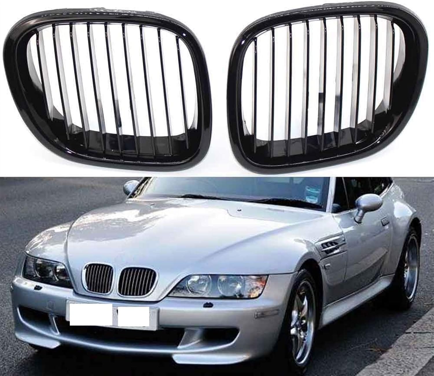 Front Stoßstange Kühlergrill für BMW Z3 E36 1996 1997 1998 1999 2000 2001 2002, Auto Frontgrill Vorderen Stoßfänger Grill Lufteinlass Kühlerschutz Kühlergrill von WUYJUN