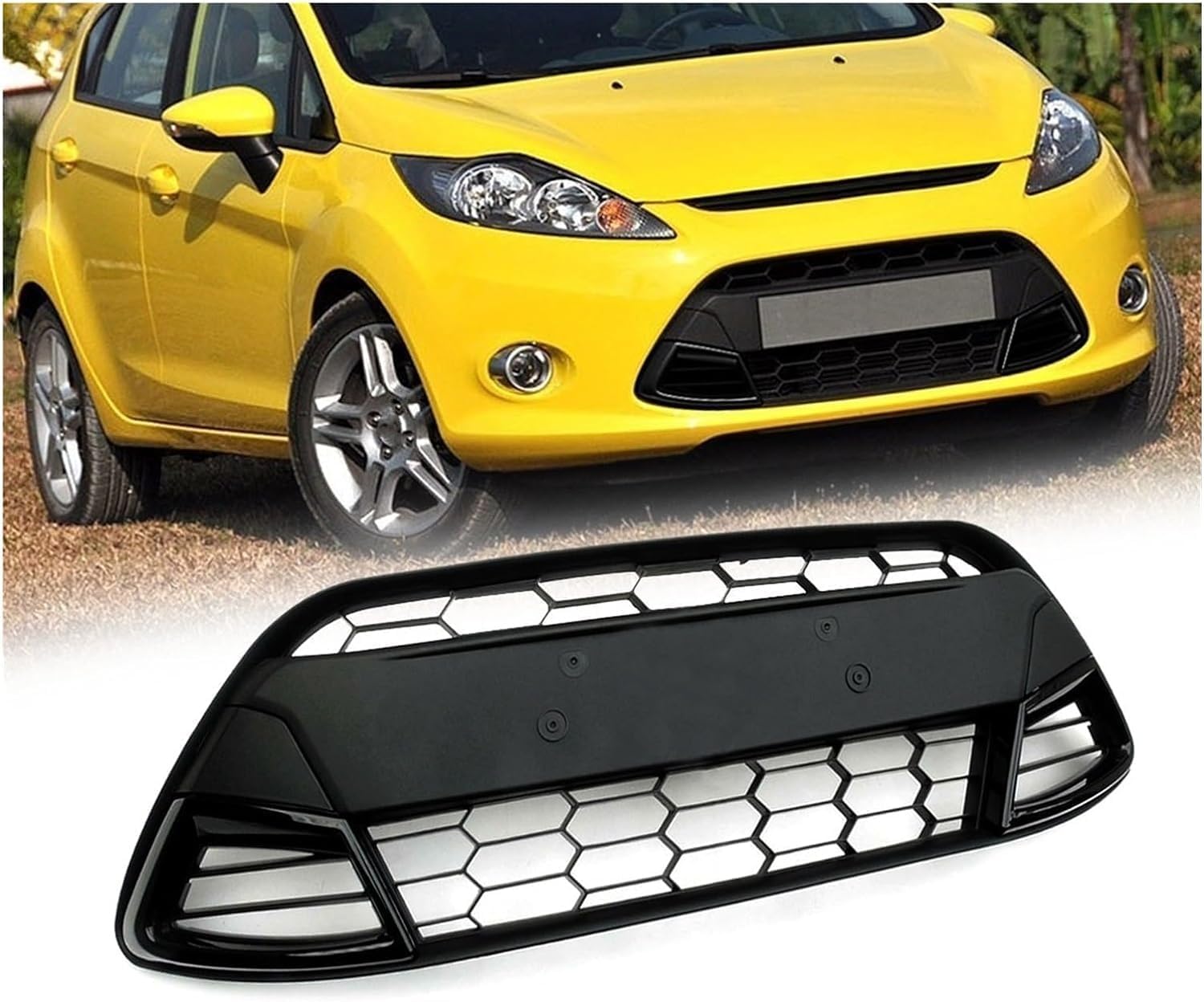 Front Stoßstange Kühlergrill für Fiesta MK7 2008-2013, Auto Frontgrill Vorderen Stoßfänger Grill Lufteinlass Kühlerschutz Kühlergrill von WUYJUN