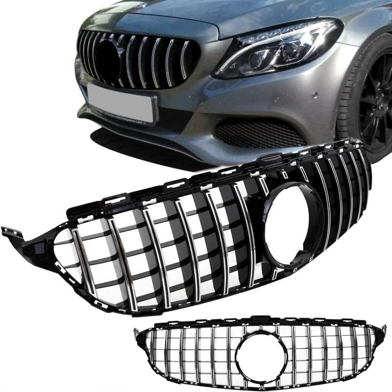 Front Stoßstange Kühlergrill für Mercedes S205 W205 2014-2018, Auto Frontgrill Vorderen Stoßfänger Grill Lufteinlass Kühlerschutz Kühlergrill von WUYJUN