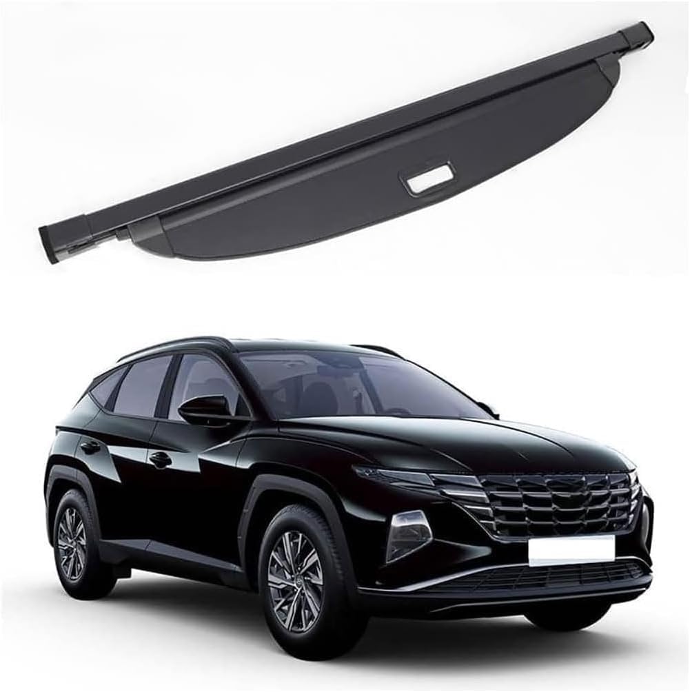 Kofferraumabdeckung Vorhang für Hyundai Tucson 2021-2022, Hintere Kofferraum Hutablage Schattenschutz PrivatsphäRe Vorhang ZubehöR. von WUYJUN