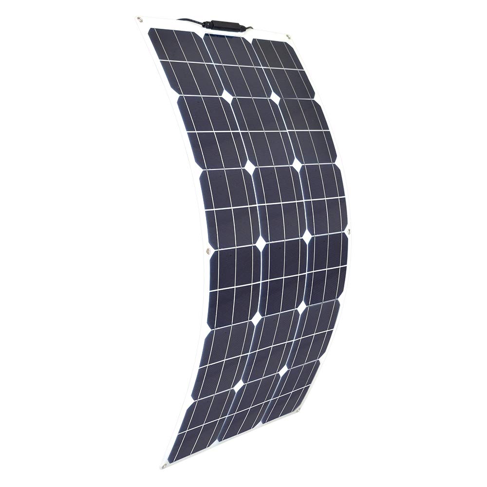 80W Solarpanel Flexibel 18V Monokristallines Flexibles Solarmodul für 12V Batterien Solaranlage Wohnmobil Häuser Balkon Camping Photovoltaik Panel Solaranlage für Flachdach Ziegeldach Balkon Haus von WUZECK