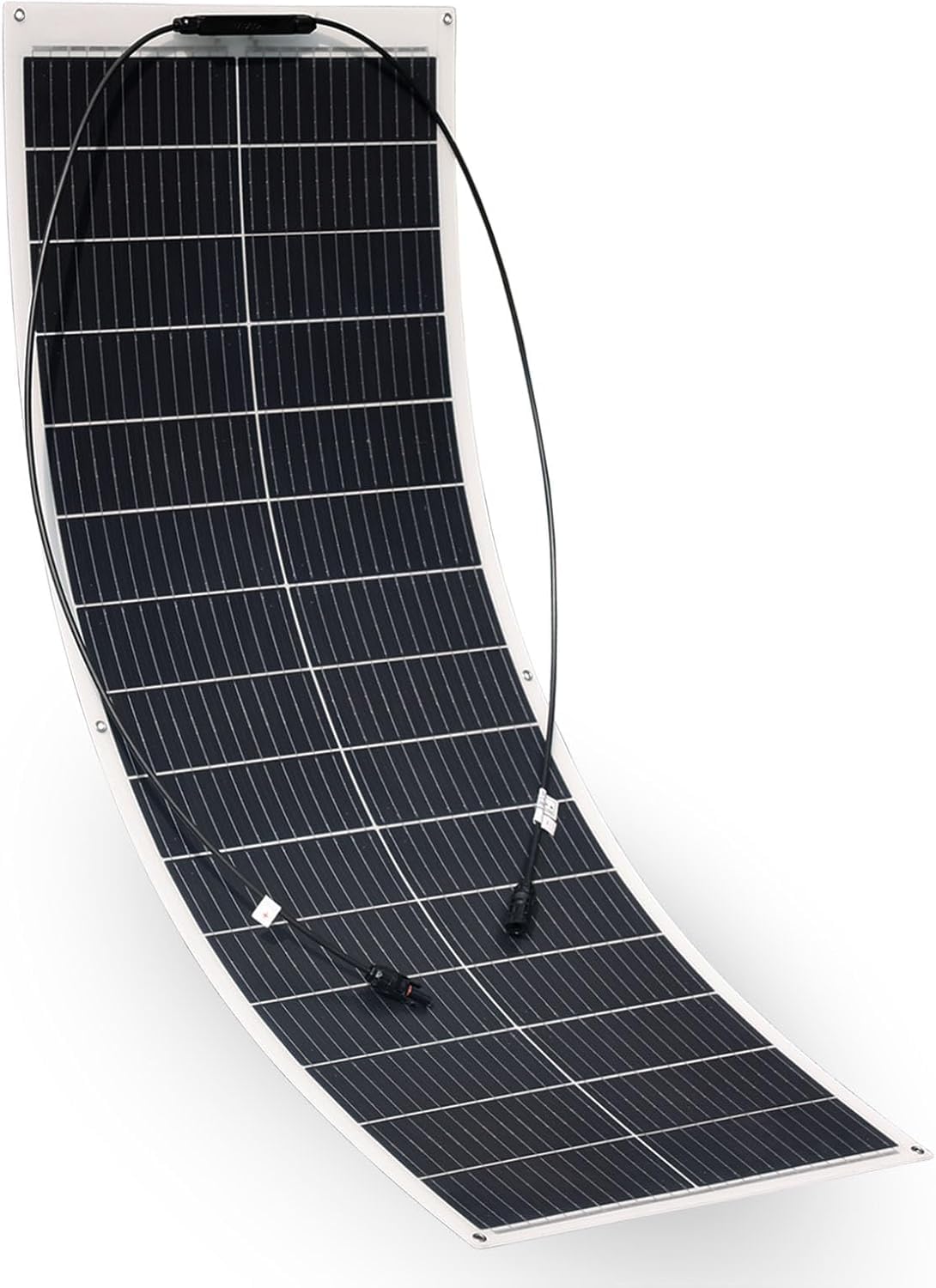 WUZECK Solarpanel Flexibel 100W 12V Monokristallines Flexibles Solarmodul für 12V Batterien Wohnwagen Wohnmobil Boot Yacht Marine Photovoltaik Panel Solaranlage für Flachdach Ziegeldach Balkon Haus von WUZECK