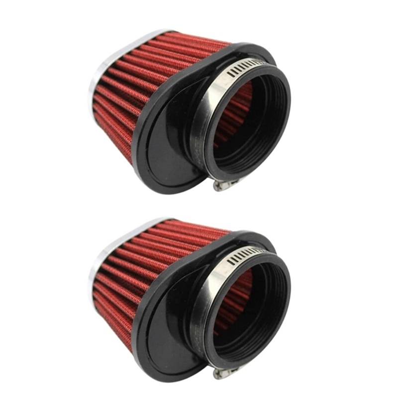 WUZHANH [Replacement] 2 Stücke Universal Rund Konisch for Auto for Motorrad Luftfilter 51 Mm 2 Zoll Ansaugfilter-Rot von WUZHANH