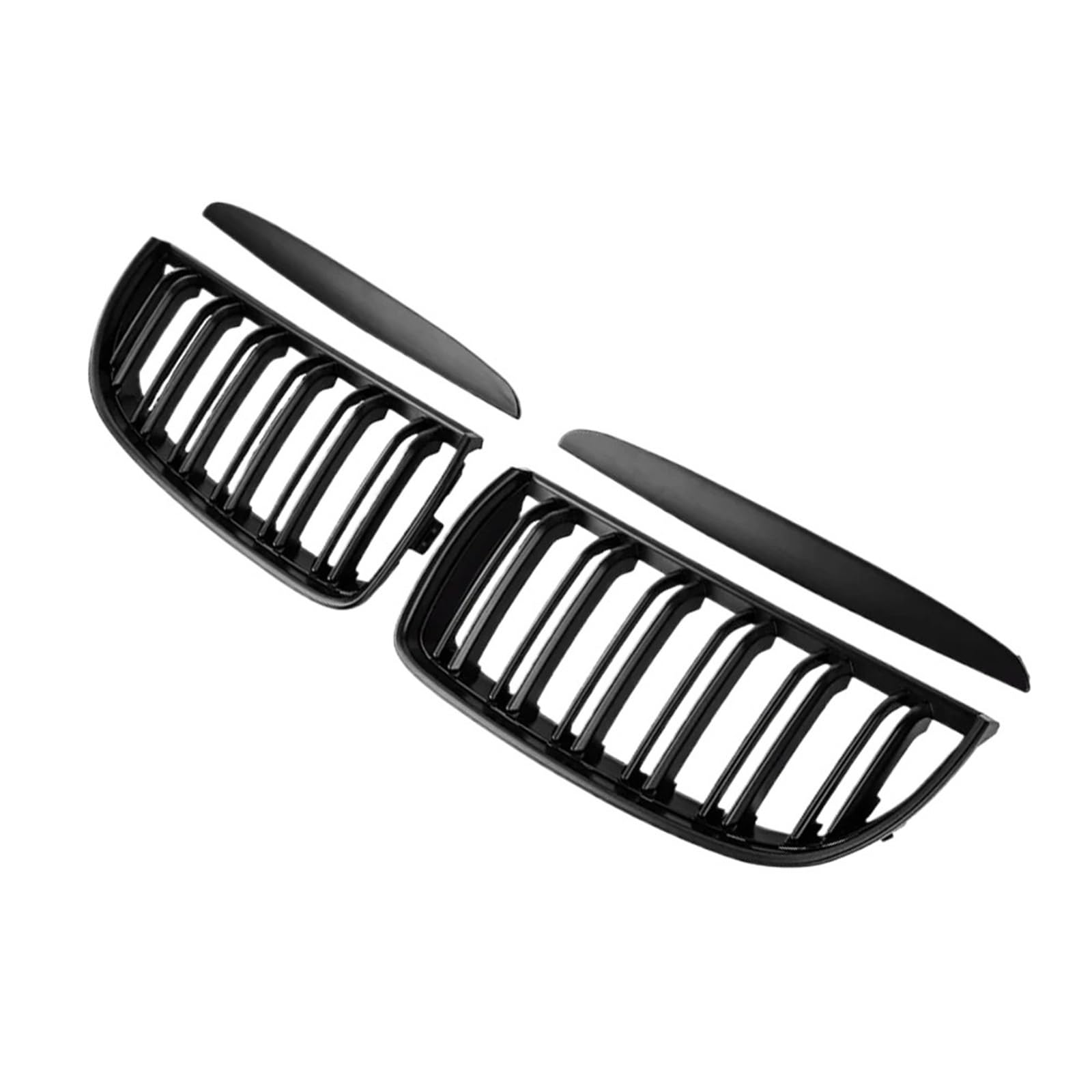 WUZHANH [Replacement] for BMW 3 for Serie for E90 for E91 2005-2008 Auto Vorderen Stoßfänger Niere Grille Racing Grills Gitter Matt/Glanz Schwarz Dual Lamellen (Matte Black) von WUZHANH