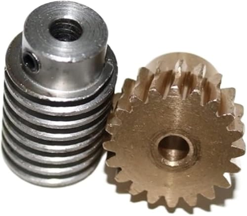 Stirnrad, Ritzel, Zahnradsätze, 1set 1M 20T Reduktion Verhältnis 1:20 Kupfer Wurm Getriebe Metall Wurm Minderer Übertragung Teile(Gear Hole 5mm,Rod hole 5mm) von WWBPOIUY