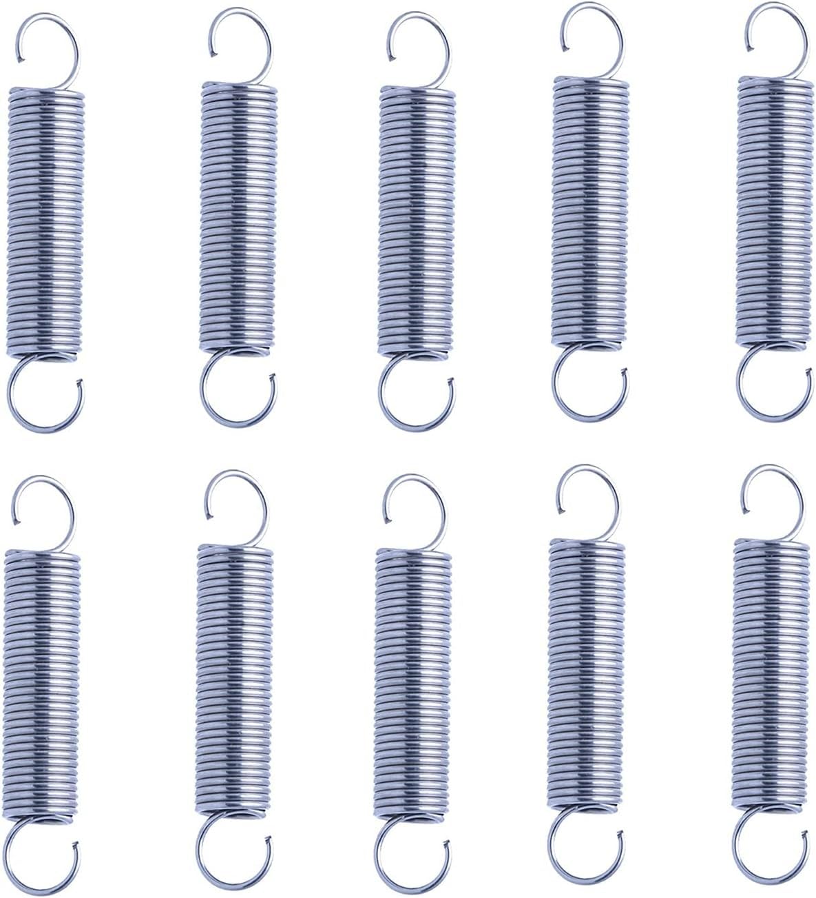 Zugfedern, doppelt öffnendes Federscharnier, Spannungsrückzug 10 Stück, Edelstahlverlängerung mit Doppelhaken-Erweiterung Spannungsfederhaken-Erweiterung 0,5 mm * 3 mm(30mm) von WWBPOIUY