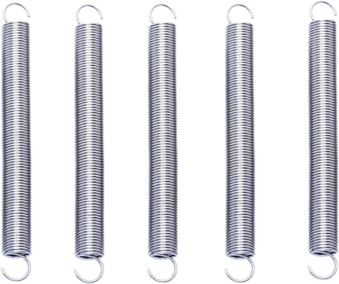 Zugfedern, doppelt öffnendes Federscharnier, Spannungsrückzug 5-teilig, Edelstahlverlängerung mit Doppelhaken Federhaken-Erweiterung 0,5 mm * 3 mm(100mm) von WWBPOIUY