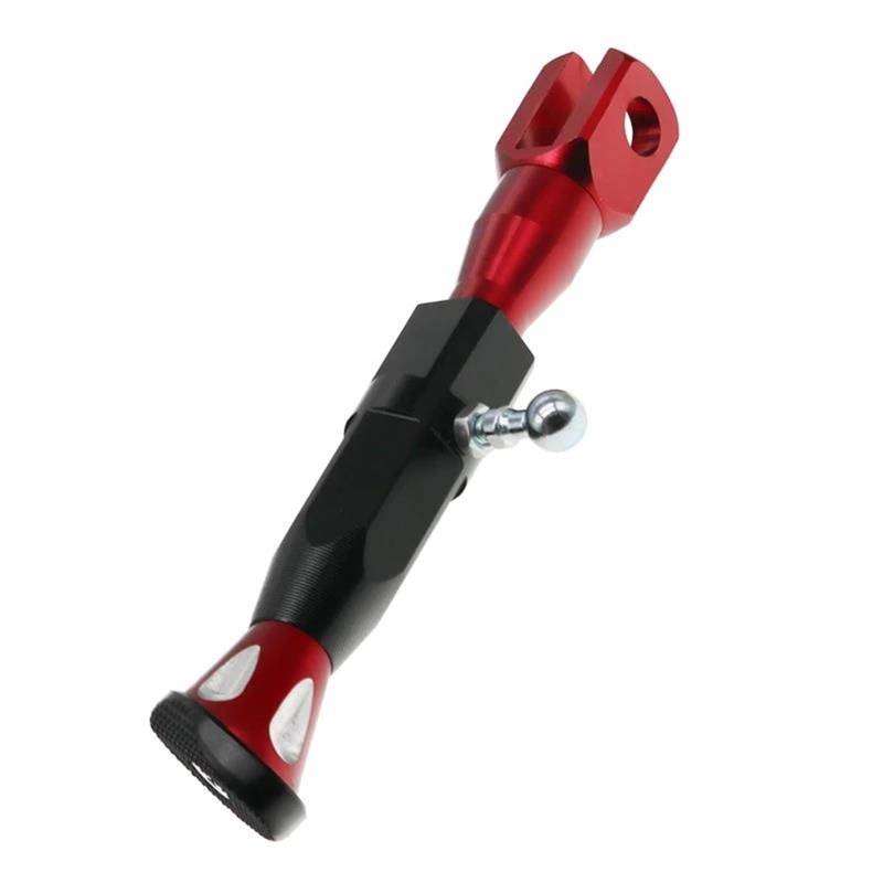 WWHUMM Motorrad Parkbeinstütze Staender Motorrad Einstellbare Höhe 21-25 cm Ständer Motor Roller Geändert Fuß Halterung CNC Aluminium Legierung Seite Stehen Motorradständer(Red) von WWHUMM