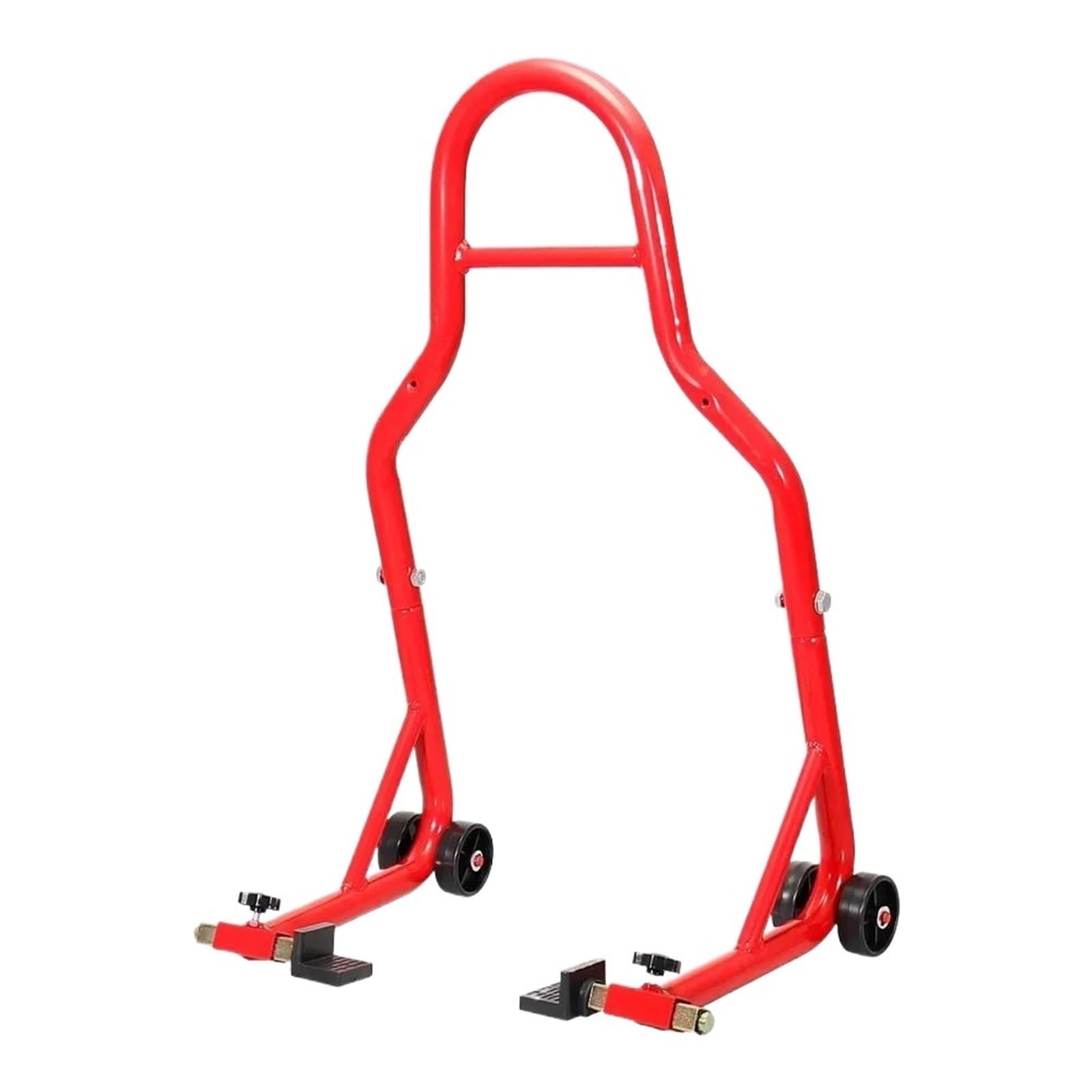 WWHUMM Motorrad Parkbeinstütze Staender Motorrad Komplettset Vorderrad Und Hinterrad Stützständer Radständer Auto Aheel Stützrahmen Reifenreparaturwerkzeug Motorradständer(Red) von WWHUMM