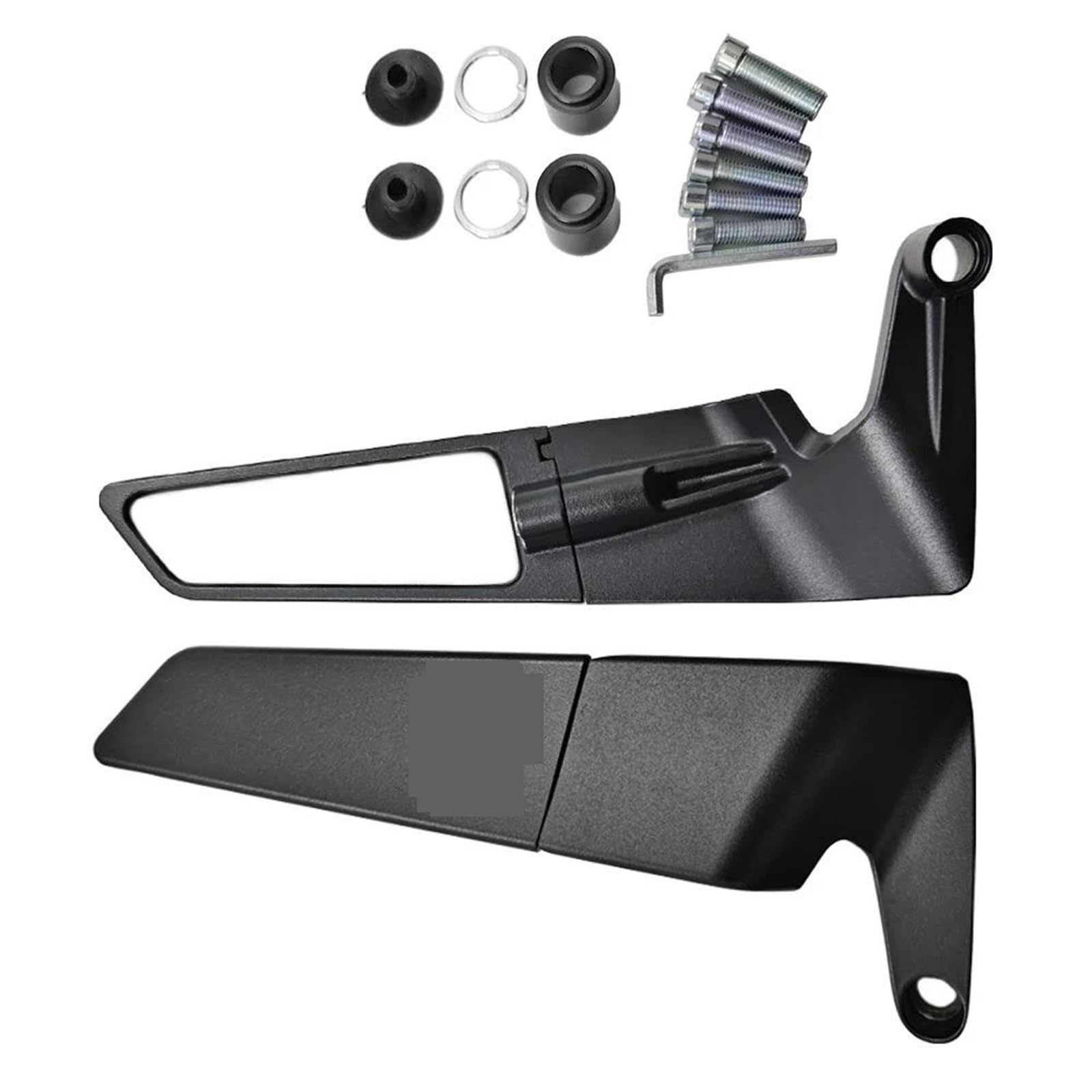 WWHUMM Motorrad Seite Rückspiegel Motorradspiegel Stealth Winglets Spiegel Für CBR650R CBR600RR CBR1000RR CBR1000R Schwarz Kunststoff-Rückspiegel für Motorrad(4) von WWHUMM