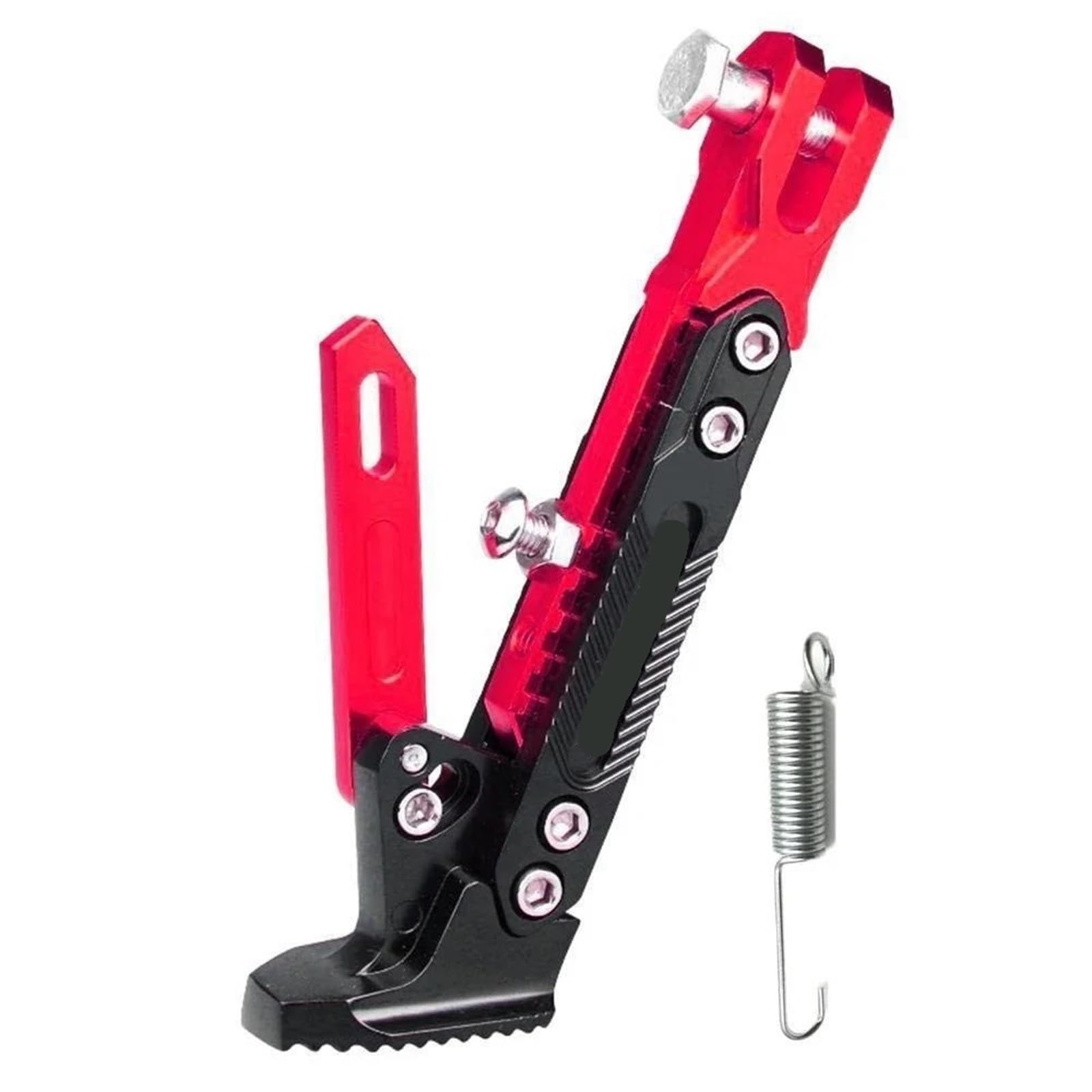 WWHUMM Motorrad Ständer Universal Motorrad Ständer Seite Unterstützung Kick Halterung Fuß Stehen Verstellbare Seite Stativ Legierung Motorrad Parkplatz Ständer Motorrad Seitenstaender(Red) von WWHUMM