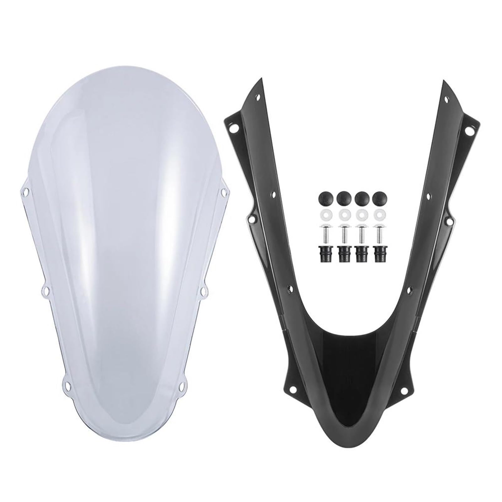 WWHUMM Motorrad Windabweiser Windschutzscheibe Windschutzscheibe Motorrad Windschutz Schild Deflektor Zubehör für Kawasaki für n-ja ZX-4R ZX-4RR 2023 2024 Windschutzscheibe Zubehör(B-Light Smoke) von WWHUMM