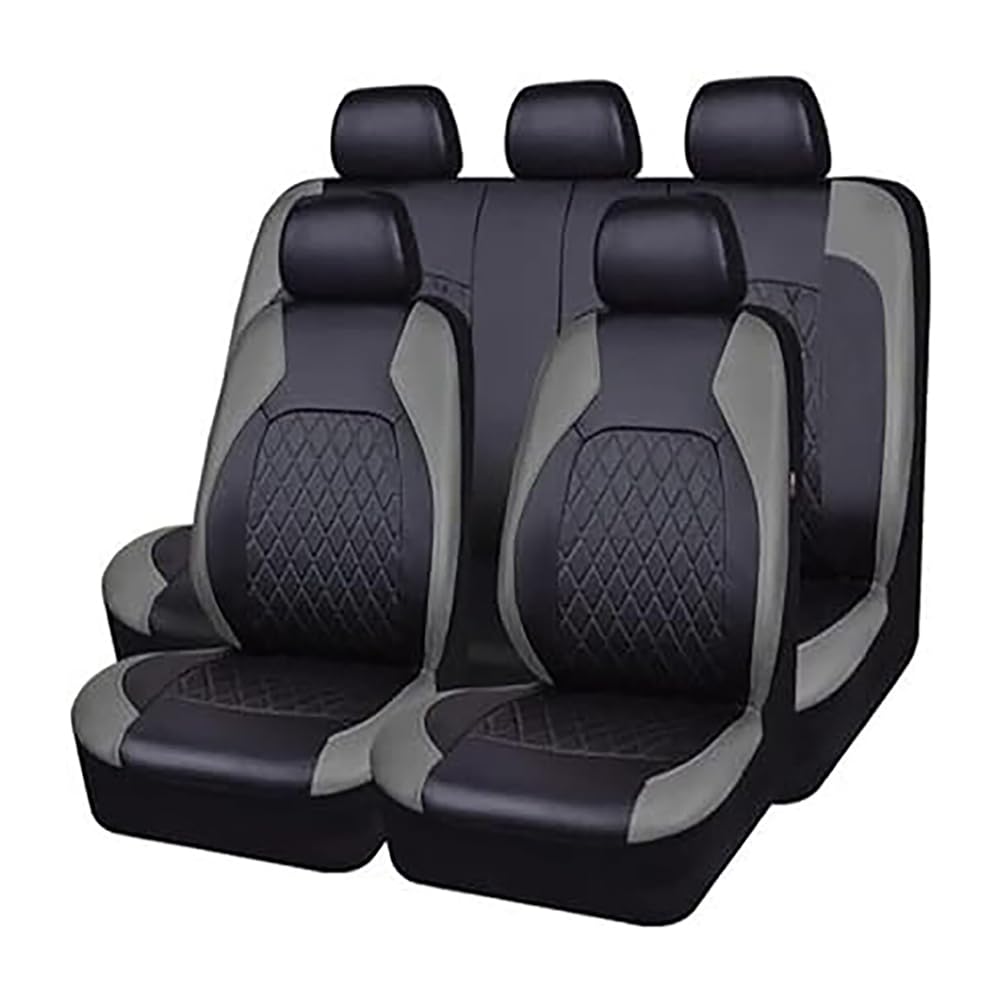 WWJZSZPB 9 Stück Auto Sitzbezüge Sets für Hyundai Equus(5seats) 2010-2017,Wasserdicht, Atmungsaktiv, rutschfest Leder Sitzschoner Wasserdicht Innenraum Zubehör,A von WWJZSZPB