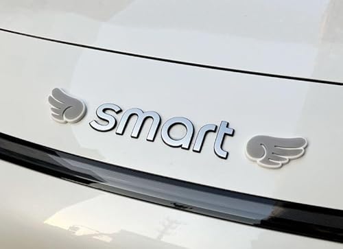 Auto Emblem für Smart EQ fortwo A453 2018 2019,ABS Kunststoff Kofferraum Heckklappen Logo Aufkleber Auto Etikett Auto Frontkennzeichen Logo Sticker Badge Aufkleber Auto Zubehör,Grey von WXGBH