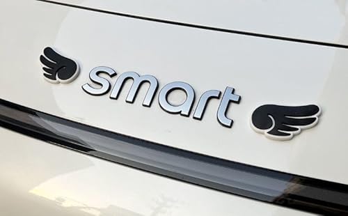 Auto Emblem für Smart EQ fortwo A453 2020-2024,ABS Kunststoff Kofferraum Heckklappen Logo Aufkleber Auto Etikett Auto Frontkennzeichen Logo Sticker Badge Aufkleber Auto Zubehör,Black von WXGBH