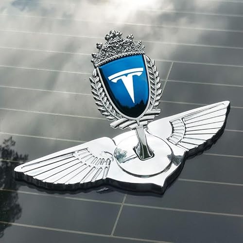 Auto Emblem für Tesla Model X Facelift 2015,ABS Kunststoff Kofferraum Heckklappen Logo Aufkleber Auto Etikett Auto Frontkennzeichen Logo Sticker Badge Aufkleber Auto Zubehör,Silver-1 von WXGBH