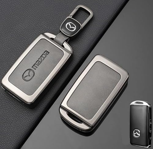 Auto Schlüssel Hülle für MX-5 ND 2015-2018,Zinklegierung Anti Scratch Autoschlüssel Tasche Keine Signalblockierung Schlüssel Schutz Etui Anti-Drop Auto Zubehör,Grey-C Type von WXGBH