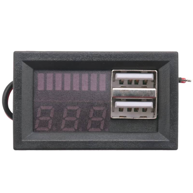 WXHN Rote Led Anzeige Voltmeter Mini Spannungs Messer Volt Tester Panel für DC 12 V Autos MotorräDer Fahrzeuge USB 5V2A Ausgang 12,6 V Batterie von WXHN