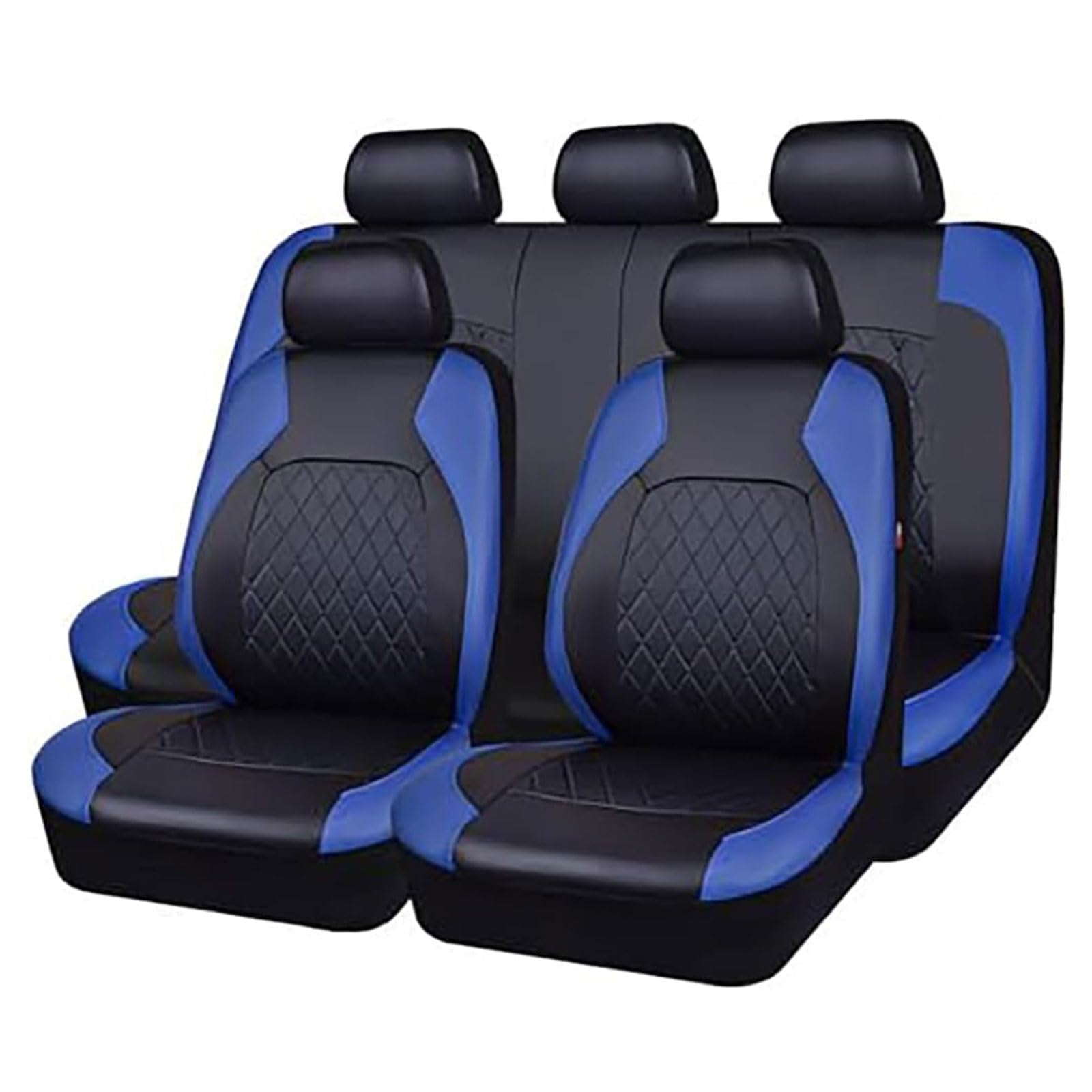 WXJFFF Sitzbezüge Auto für Audi R8 2007 2008 2009 2010 2011 2012 2013 2014, 9 Stück Leder Sitzbezug Auto Set Vorne und Hinten Autositz Sitzschoner Innenraum Zubehör,Blue von WXJFFF