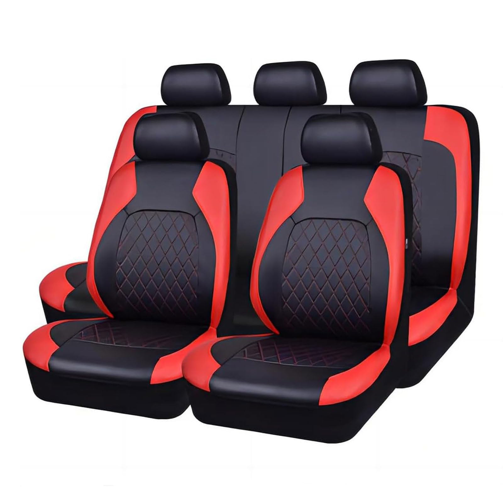 WXJFFF Sitzbezüge Auto für BMW X3 G01 2018 2019 2020 2021, 9 Stück Leder Sitzbezug Auto Set Vorne und Hinten Autositz Sitzschoner Innenraum Zubehör,Red von WXJFFF