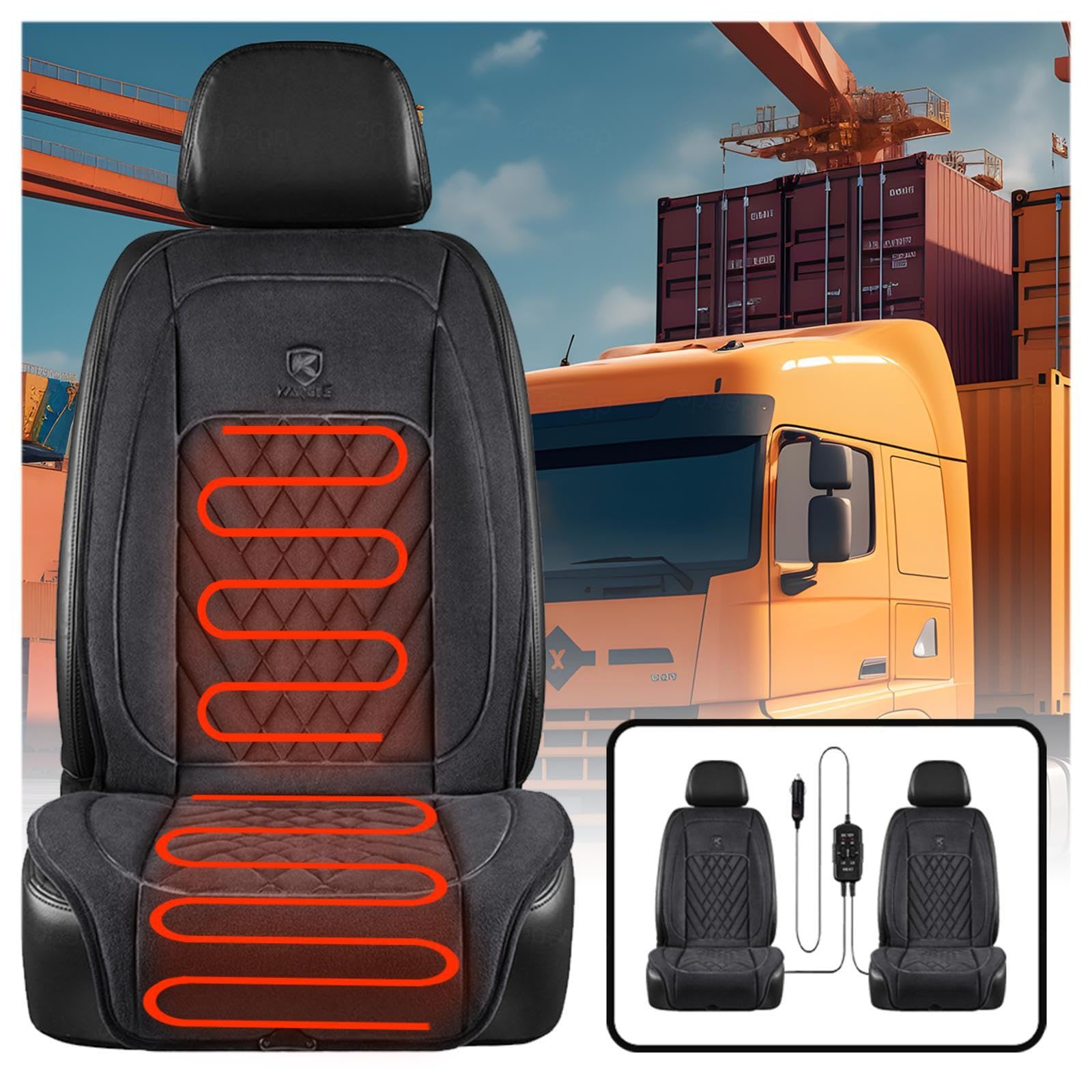 WXJHNYBS Sitzauflagen, Stromschutz 12v Seat Back Protector Professionelle rutschfeste für Fahrzeuge,Büro,C von WXJHNYBS