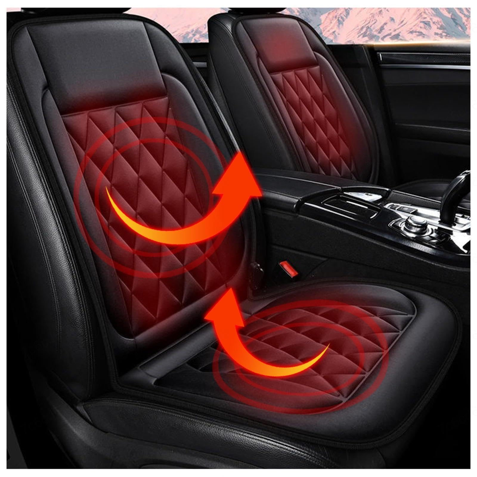 WXJHNYBS Sitzheizung 12v, Power Protection Einstellbare Temperatur Sitzbezüge Auto Gemütlich Warm Seat Back Protector LKW,SUV Oder Transporter,B-2Packung von WXJHNYBS