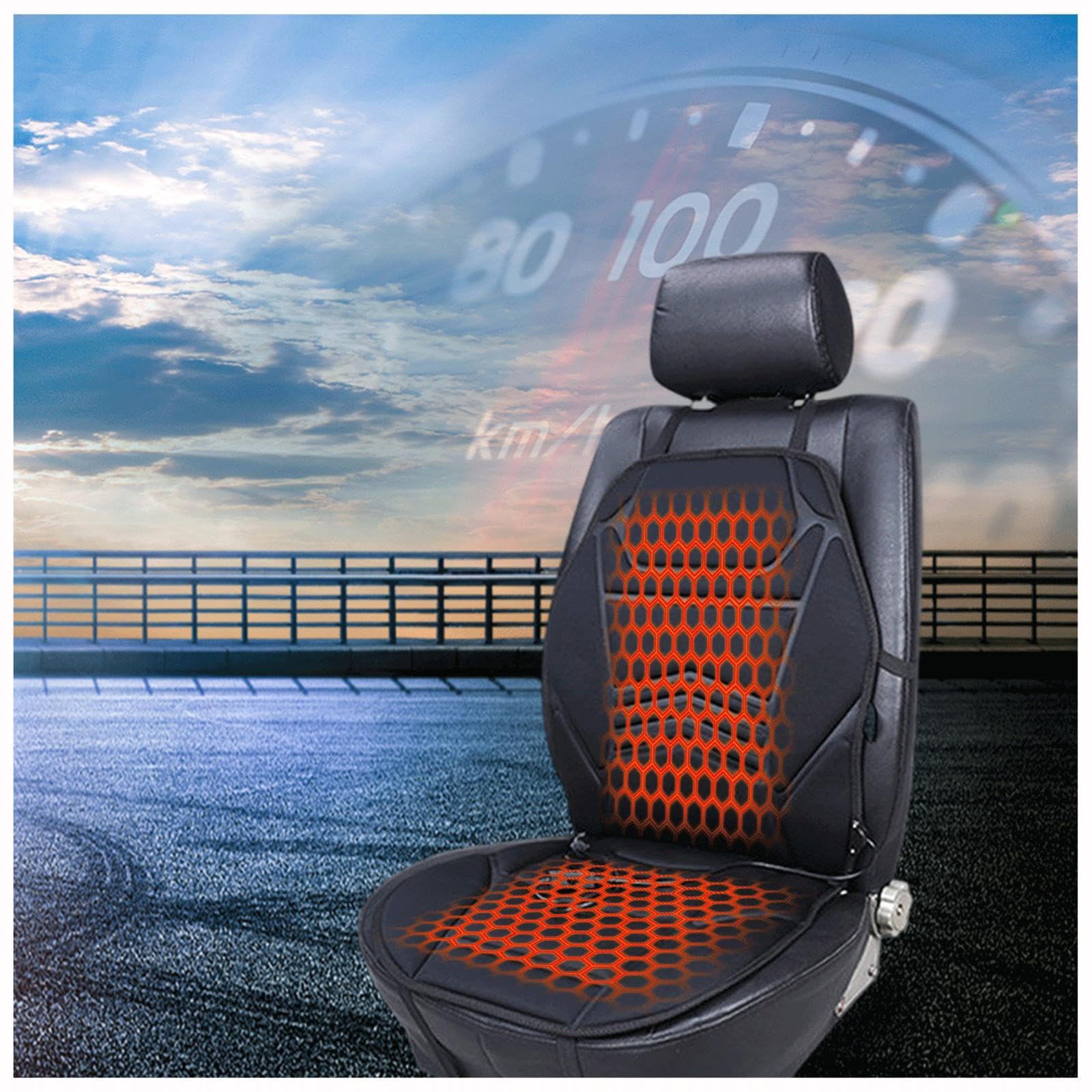 WXJHNYBS Sitzheizung Auto Auflage 12v, Stromschutz 12v Car Seat Protector Universell Warm Sitzschutz Auto Rückenlehne für Reisen Geeignet,G-2Packung von WXJHNYBS