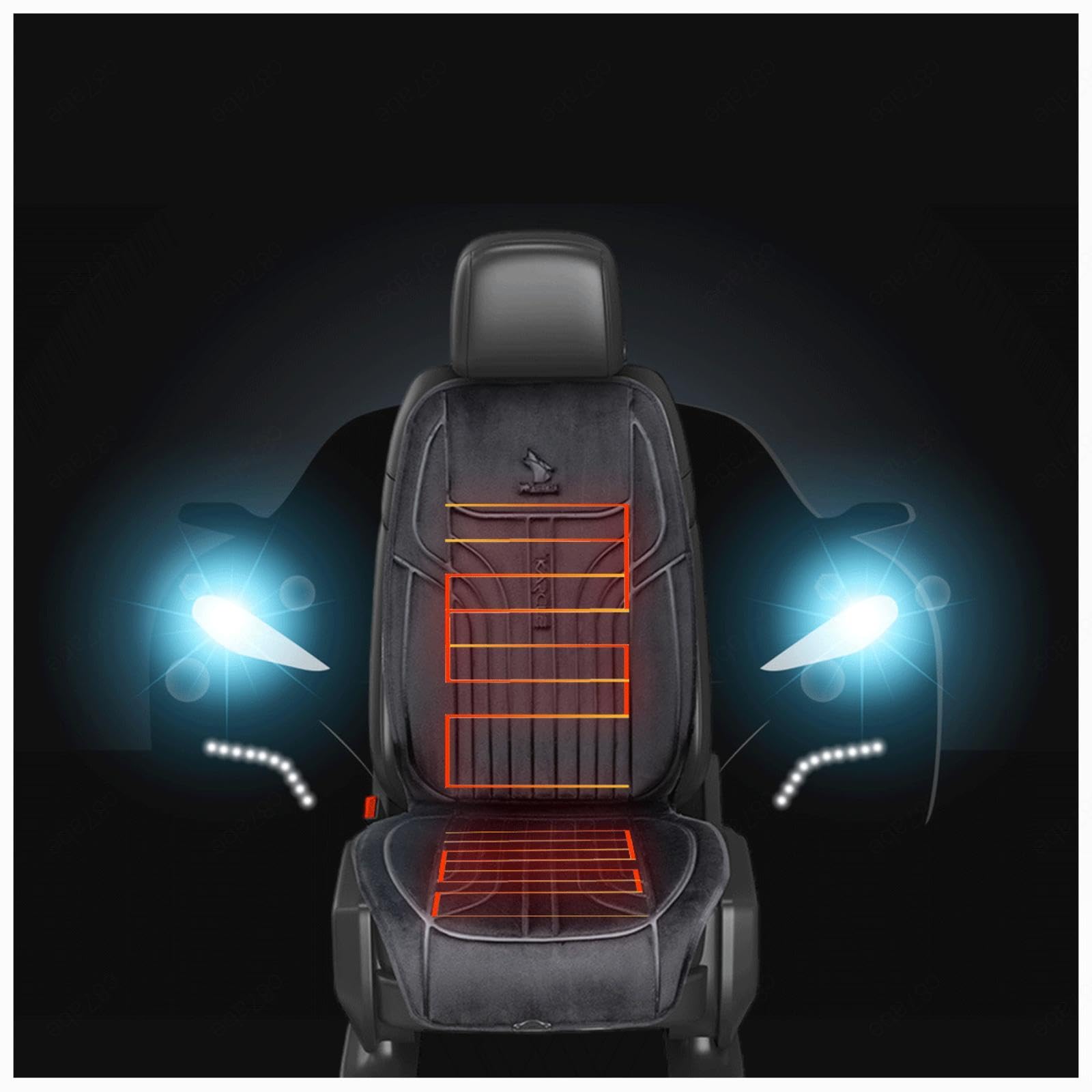 WXJHNYBS Sitzheizung für Auto, Einstellbare Temperatur 12v Car Seat Protector rutschfest Universal Beheizbare Sitzauflage Auto 12v LKW,SUV Oder Transporter,D-1Packung von WXJHNYBS