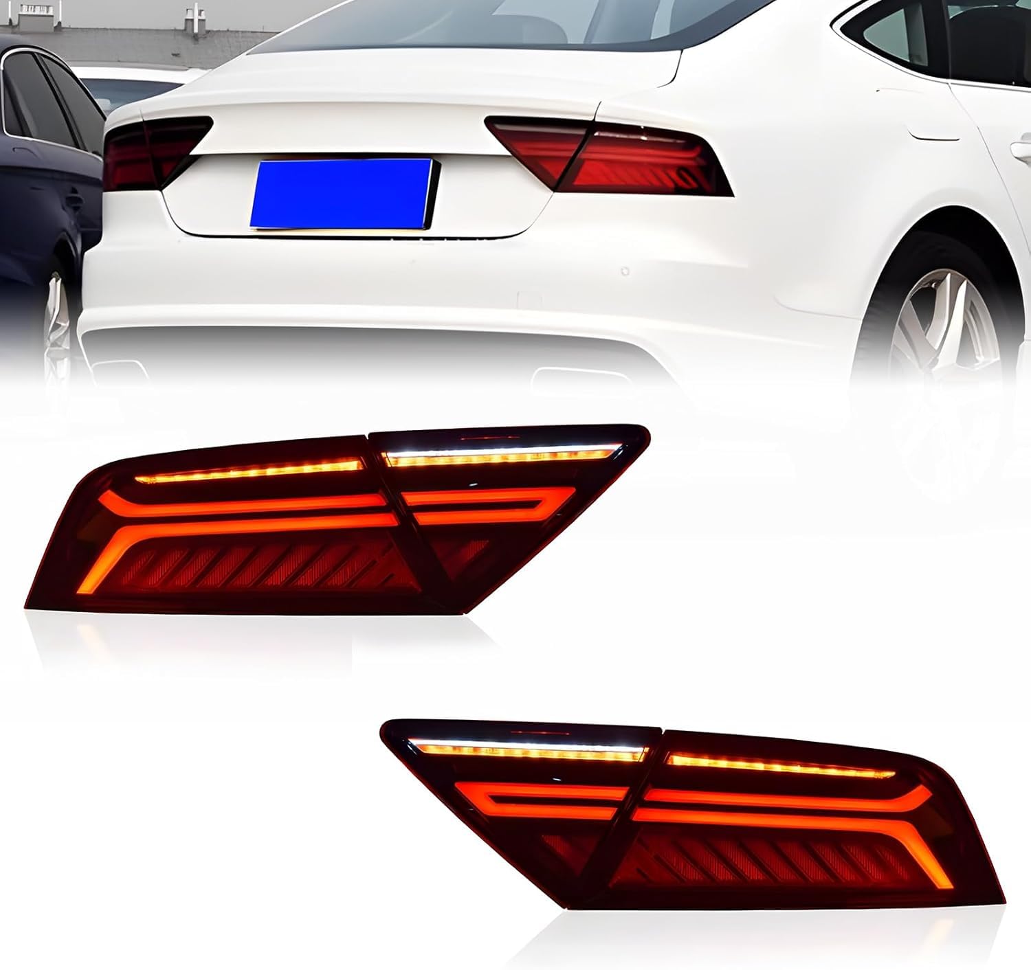 Autorücklichter für Audi A7 2012-2018, weist eine lange Lebensdauer auf,OneColor A Pair von WXJYBF66