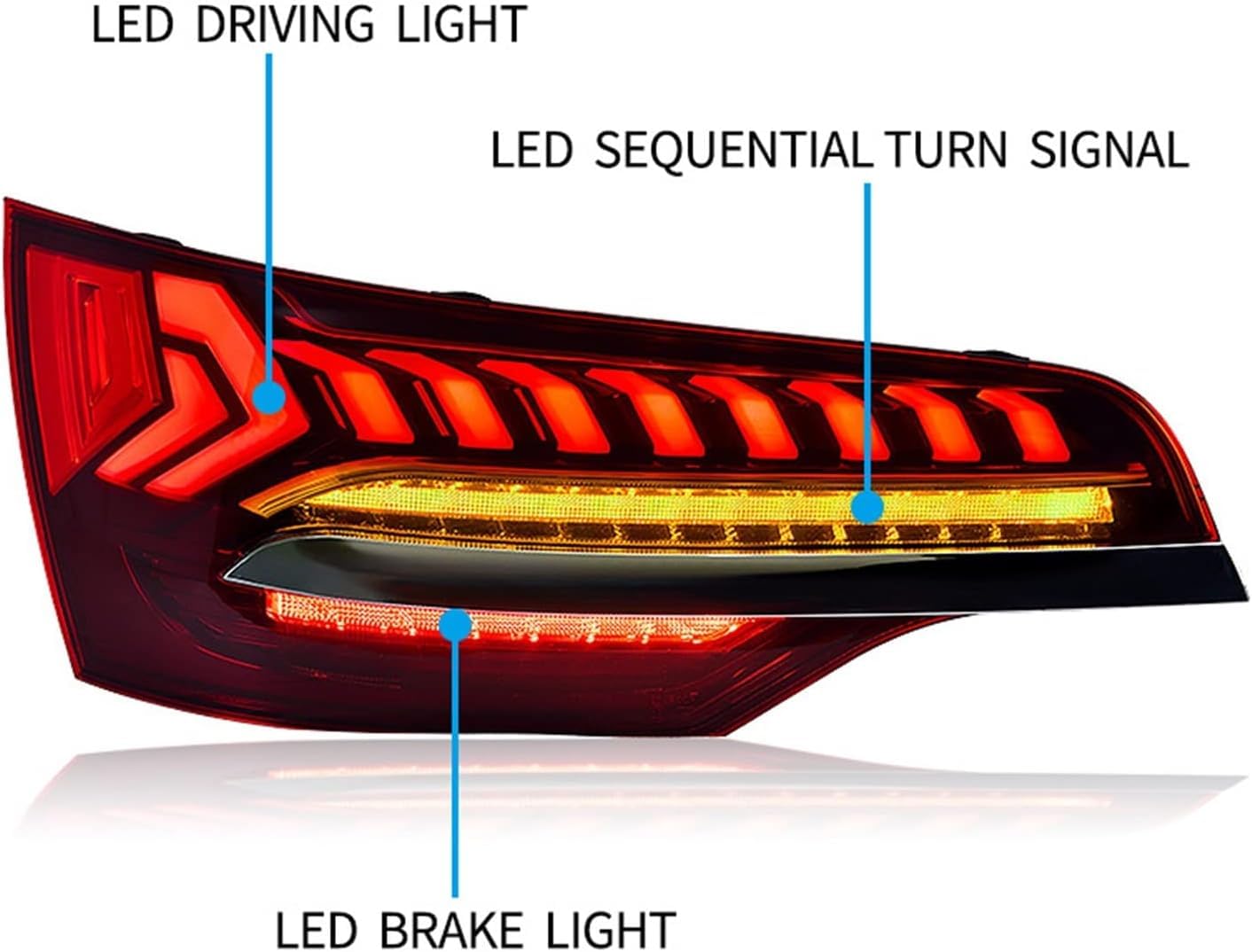 Autorücklichter für Audi Q7 2006-2015, weist eine lange Lebensdauer auf,OneColor A Pair von WXJYBF66