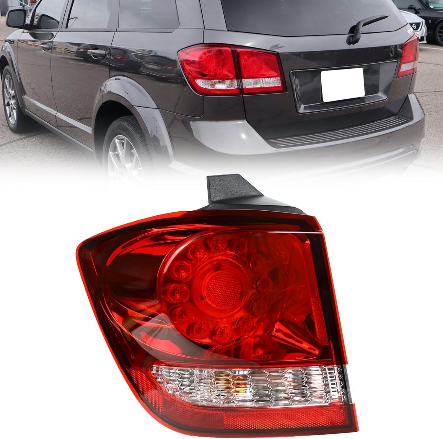 WXJYBF66 Autorücklichter für Dodge Journey 2009-2012, weist eine lange Lebensdauer auf,Left Outer von WXJYBF66