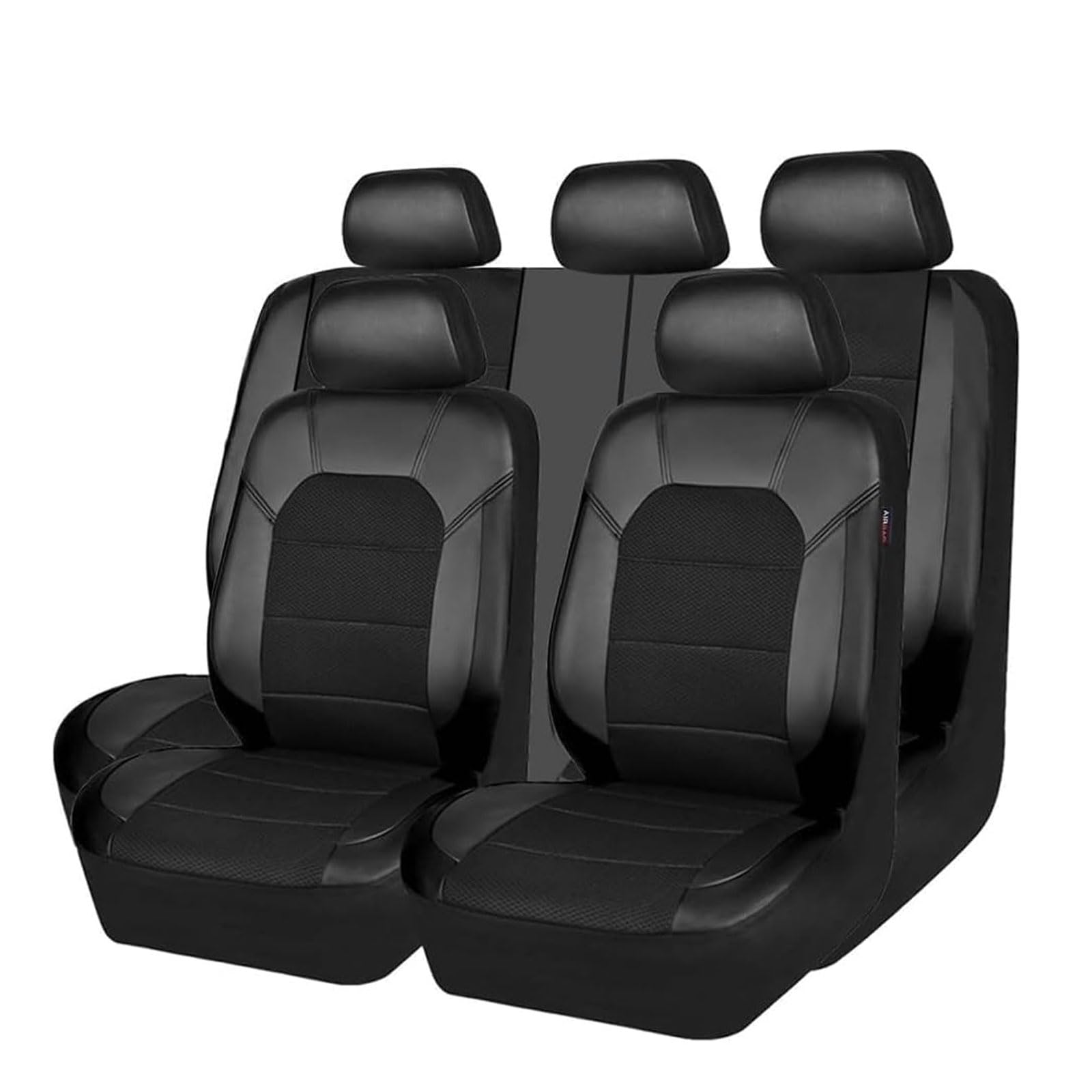 WXLJBNHJ 9 StüCk Leder AutositzbezüGe für VW Golf 8 Variant/Golf Variant R Wagon 2000-2023 2024, rutschfest Wasserdicht Atmungsaktiv Schonbezug Set SitzbezüGe Auto ZubehöR,Black von WXLJBNHJ