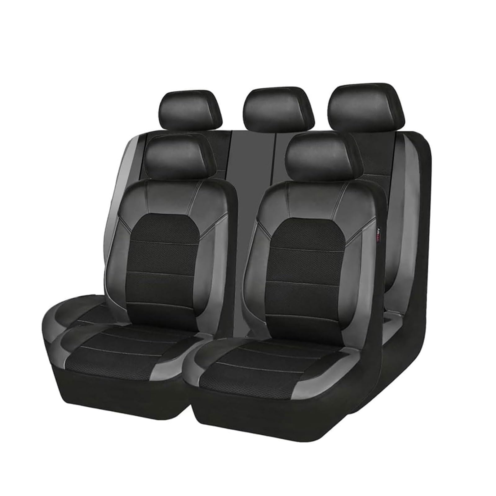 WXLJBNHJ 9 StüCk Leder AutositzbezüGe für VW Golf VII 7|Golf 7 GTE/Golf GTD 2011-2020, rutschfest Wasserdicht Atmungsaktiv Schonbezug Set SitzbezüGe Auto ZubehöR,Grey von WXLJBNHJ