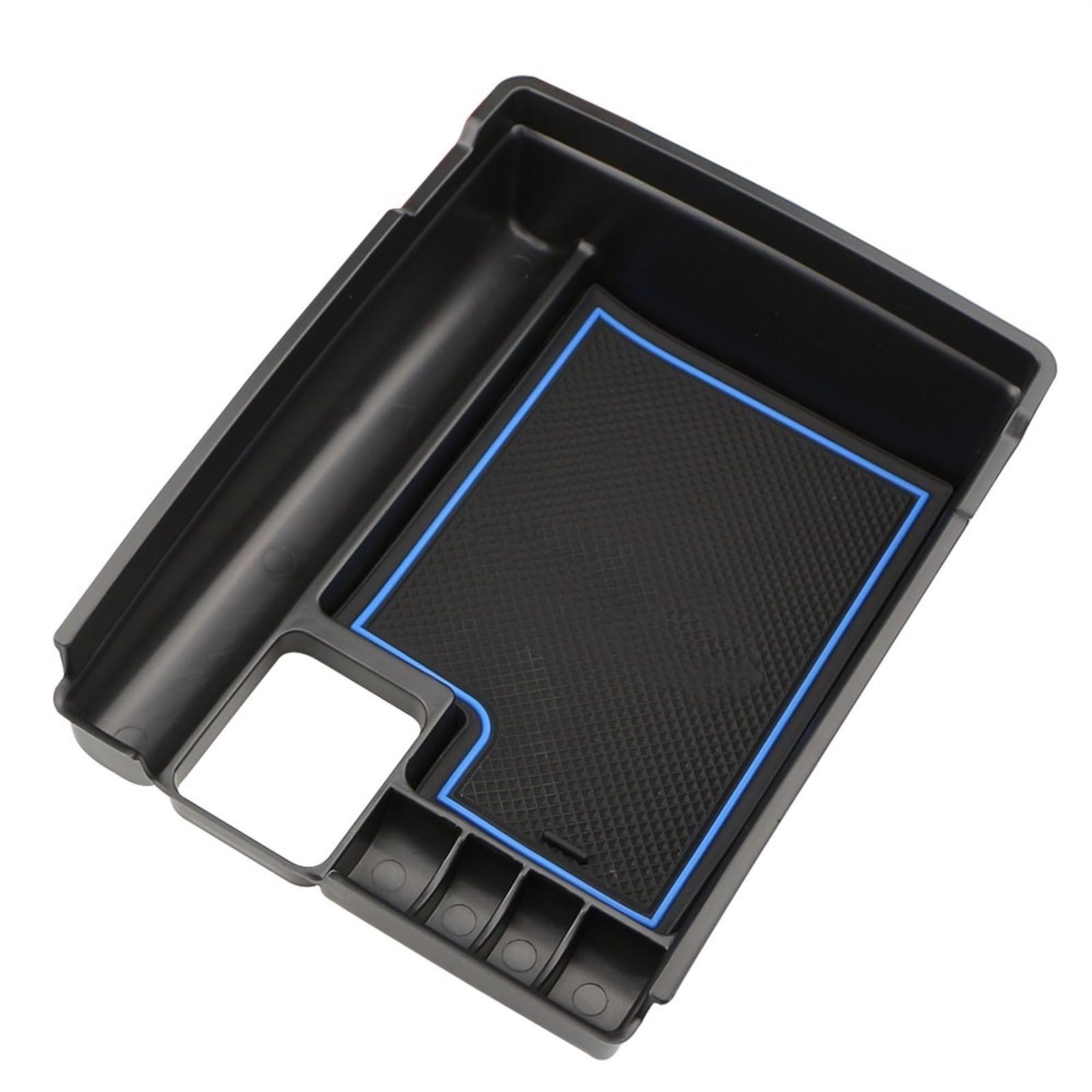 Automatische Armlehnenbox Auto Zentrale Lagerung Armlehne Lagerung Box Arm Rest Fach für Nissan für X-trail T32 für Rogue 2014 2015 2016 2017 2018 2019 2020(Black with Blue Pad) von WXSSH