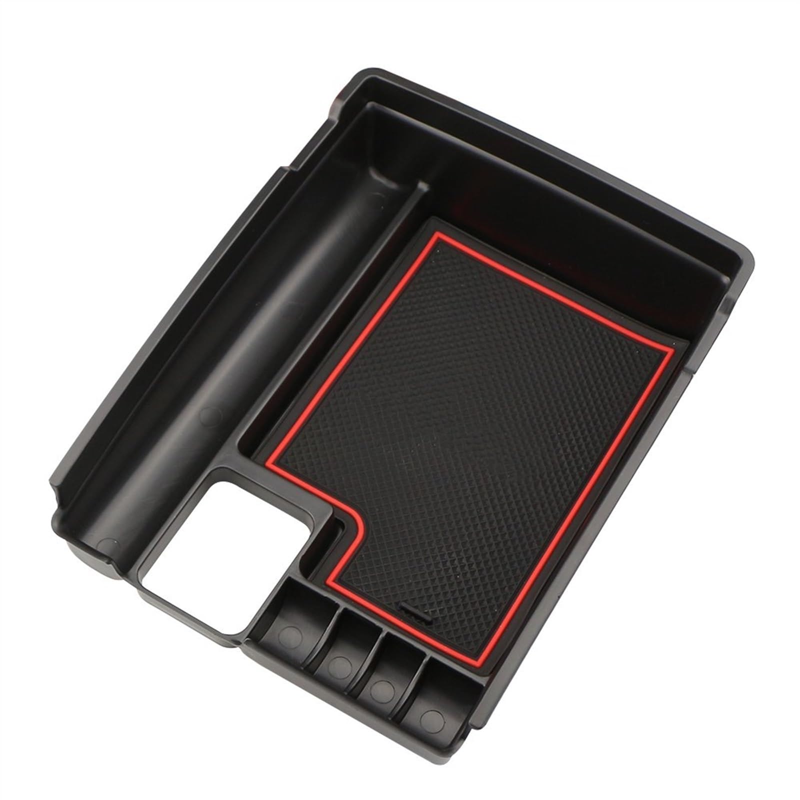 Automatische Armlehnenbox Auto Zentrale Lagerung Armlehne Lagerung Box Arm Rest Fach für Nissan für X-trail T32 für Rogue 2014 2015 2016 2017 2018 2019 2020(Black with Red Pad) von WXSSH