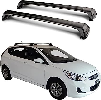 2 Stück Aluminium Relingträger Dachträger Dachgepäckträger für Hyundai Solaris Hatchback 2015-2022 2023 2024, Gepäcktransport Reisen Camping Crossbar Roof Racks,Black von WYBCF