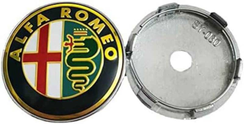 Auto Nabendeckel 60mm für Alfa Romeo 60mm, Nabenkappen Radnabenkappen Radnabenabdeckung Ersatz Radnabendeckel Felgendeckel Zubehör,normal-A von WYHHL