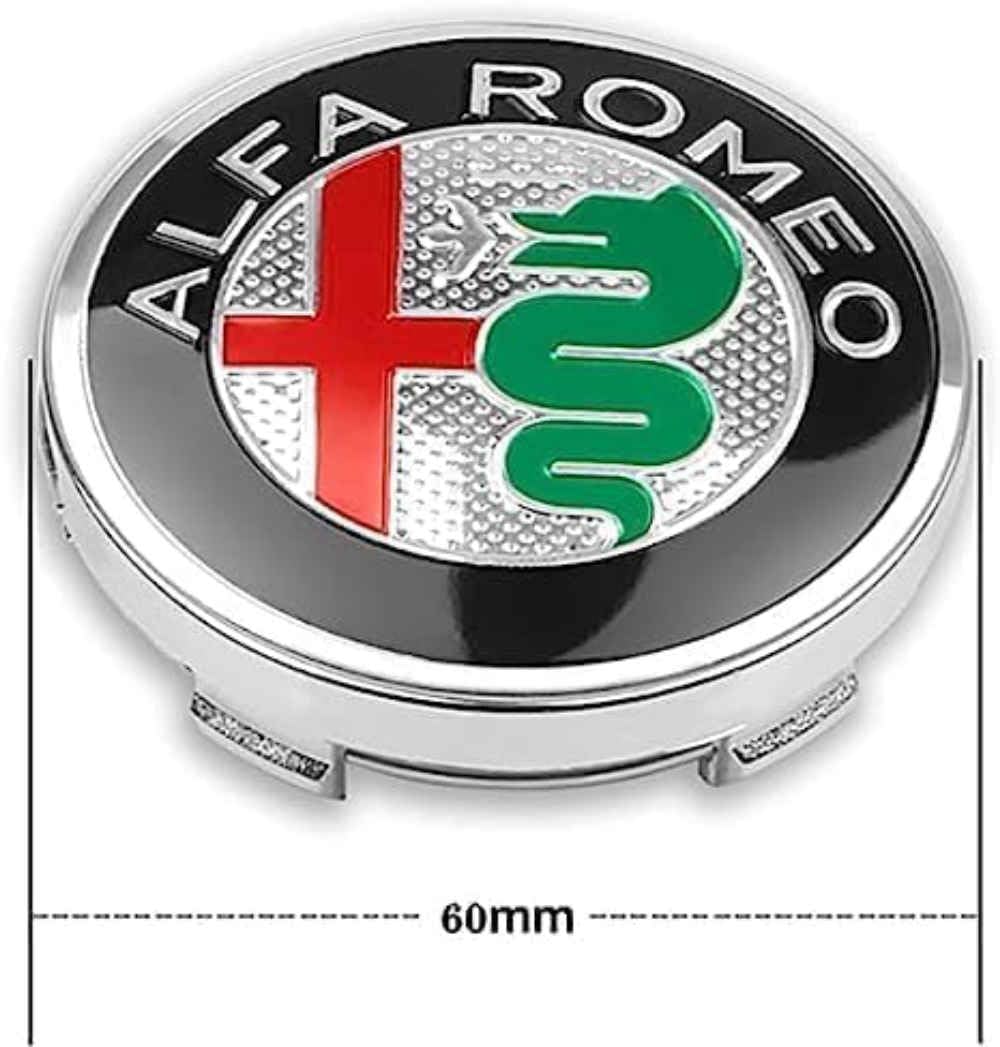 Auto Nabendeckel 60mm für Alfa Romeo 60mm, Nabenkappen Radnabenkappen Radnabenabdeckung Ersatz Radnabendeckel Felgendeckel Zubehör,normal-B Red von WYHHL