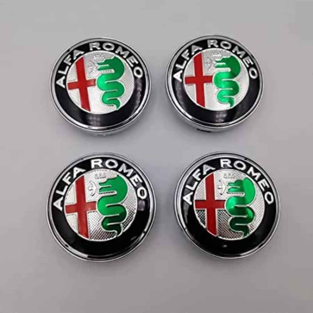 Auto Nabendeckel 60mm für Alfa Romeo Mito 147 156 159 166 Giulietta Mito Spider Stelvio 60mm, Nabenkappen Radnabenkappen Radnabenabdeckung Ersatz Radnabendeckel Felgendeckel Zubehör von WYHHL