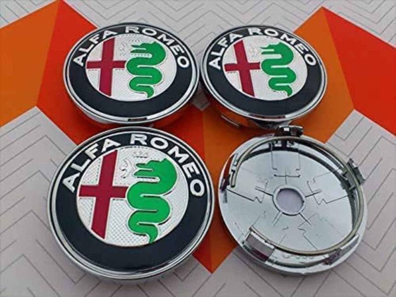 Auto Nabendeckel 60mm für Alfa Romeo mito Giulietta 147 156 159 60MM, Nabenkappen Radnabenkappen Radnabenabdeckung Ersatz Radnabendeckel Felgendeckel Zubehör von WYHHL