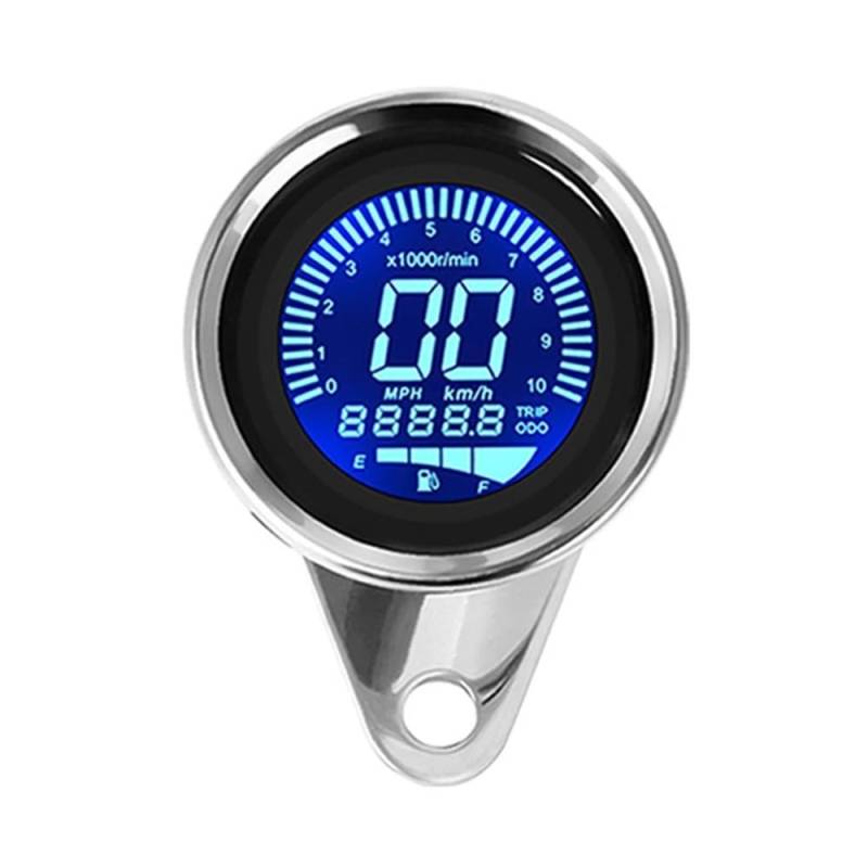 WYHJIUY 12V Universal Digital Motorrad -Computer-geschwindigkeitsmesser-grüne Tachometer-lehre Kraftstoff Meter Anzeige Mit Hintergrundbeleuchtung Speed Gear Display von WYHJIUY