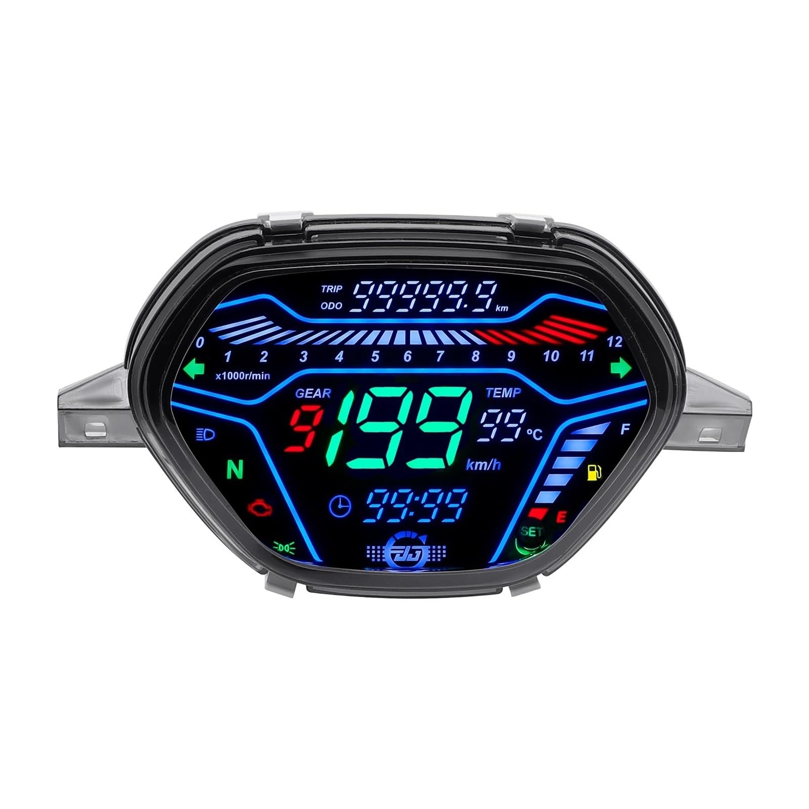 WYHJIUY 199Km Digitaler Motorrad-Tachometer Dashboard RPM Für EX5 Für Class1 Für CX Für DX Für Wave100 Für CD110 Für Alpha Ori Für Tokyoda Speed Gear Display von WYHJIUY