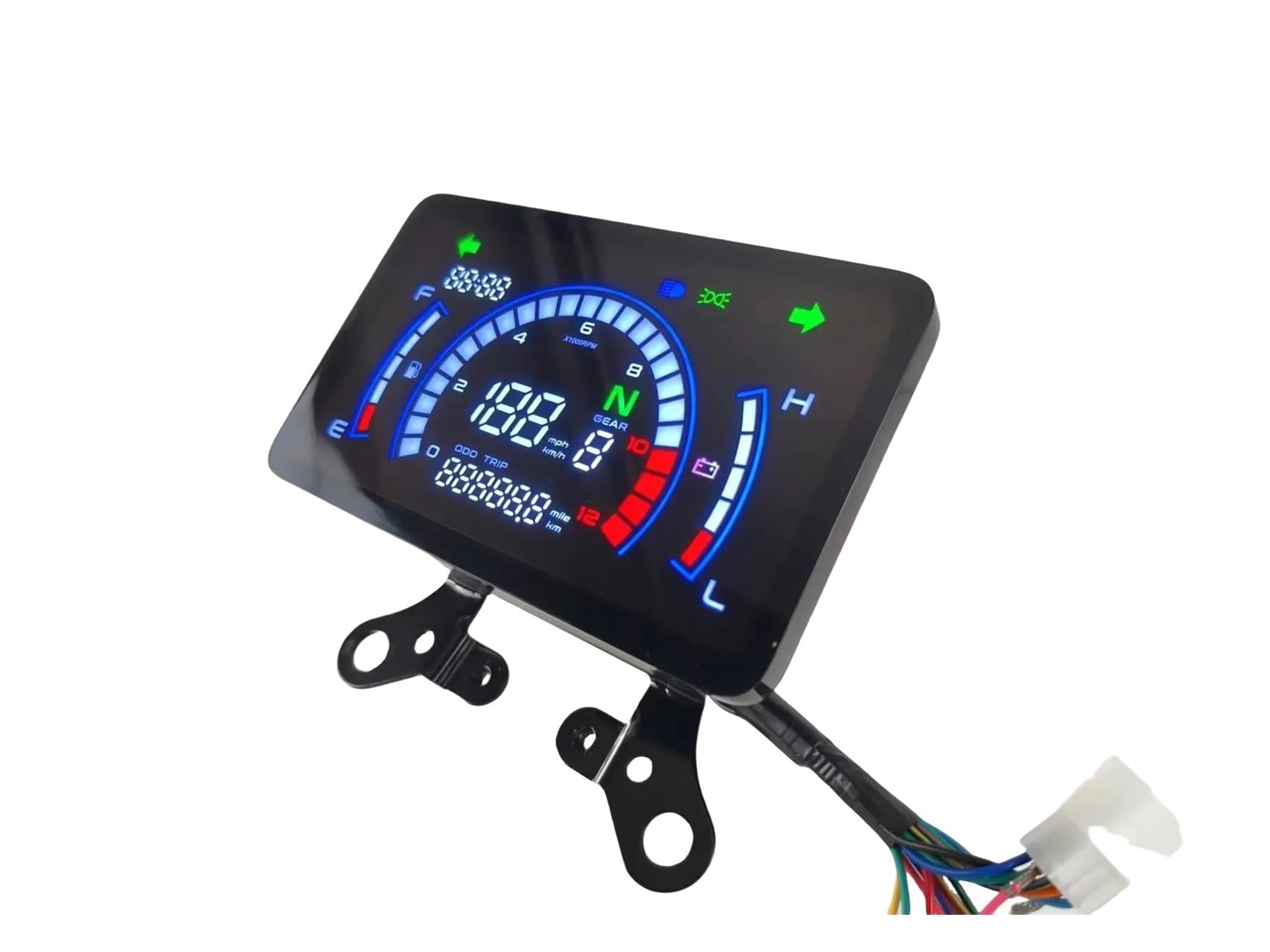 WYHJIUY FÜR EX5 Motorrad Digital Tacho Motobike Dashboard Lager Bord Mit Halterung Universal Einstellbar Speed Gear Display von WYHJIUY