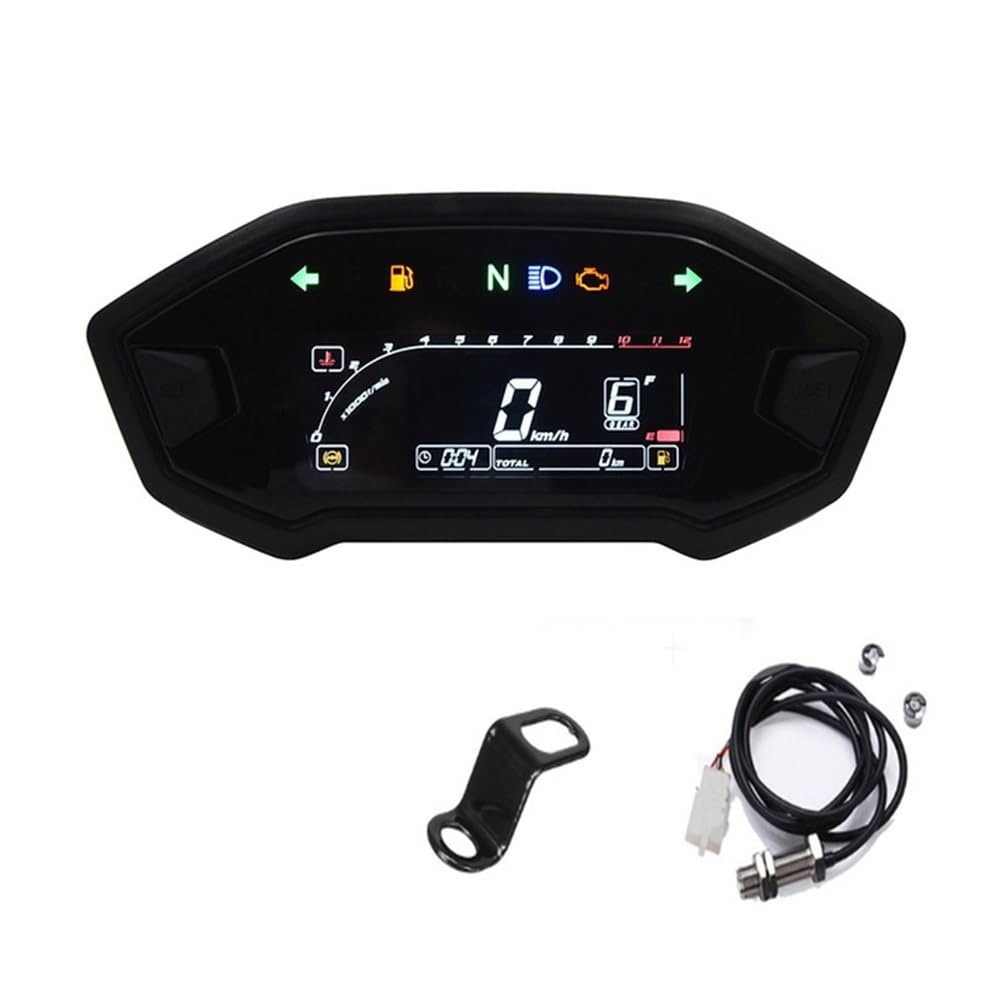 WYHJIUY Für 1 2 4 Zylinder Motorrad Universal Zubehör Digital Tachometer 10000 RPM Tachometer Dashboard Instrument Panel Meter Speed Gear Display von WYHJIUY